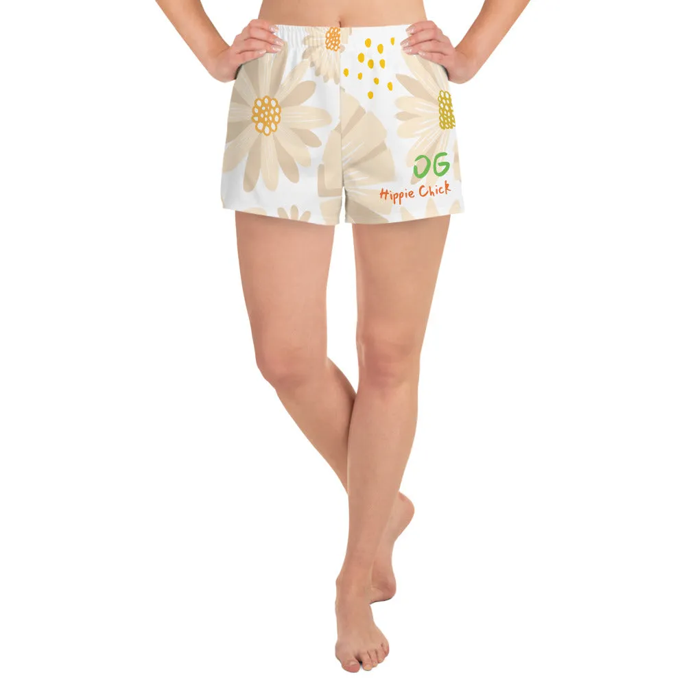 Tan Daisies Women's Athletic Shorts