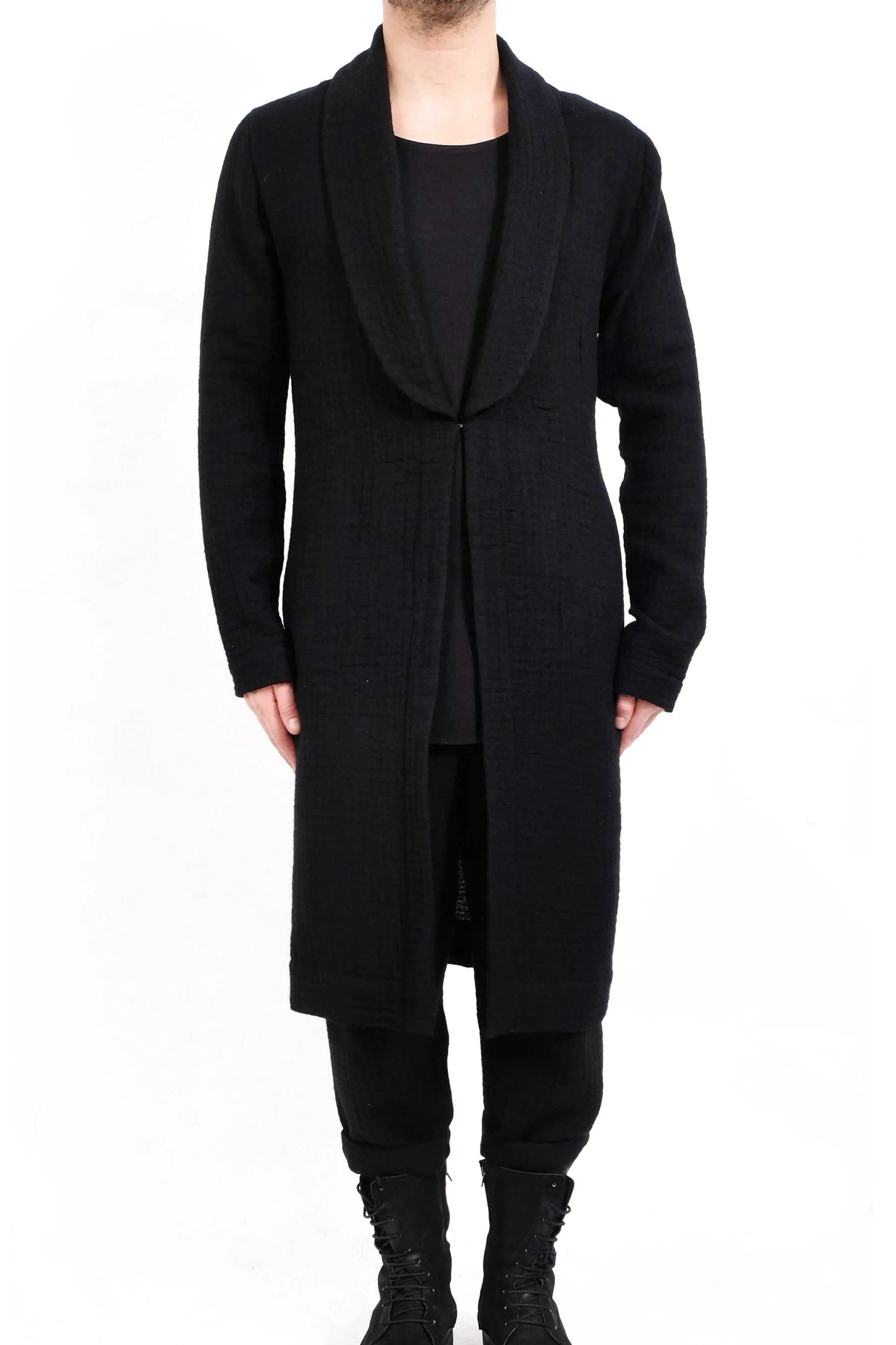 Textured Wool Robe Jacket