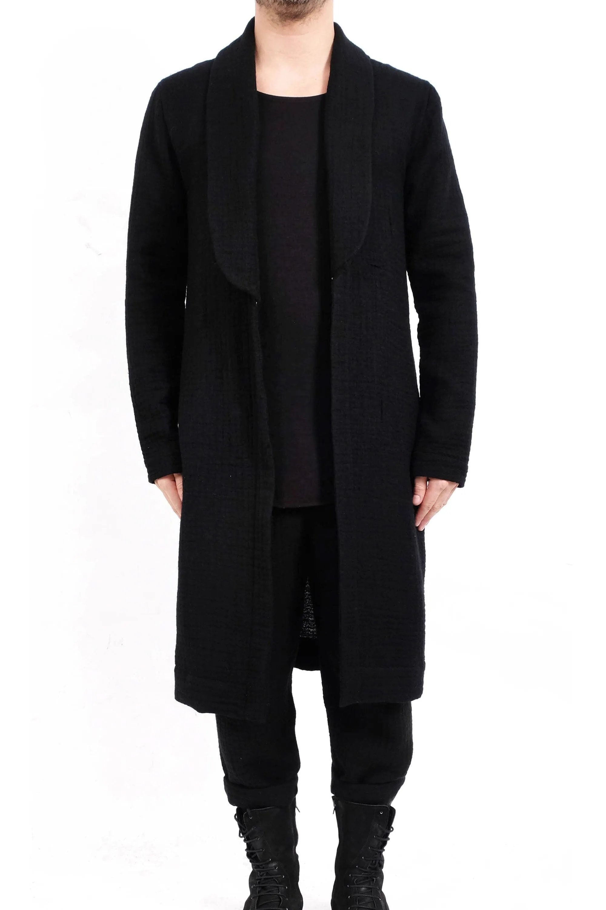 Textured Wool Robe Jacket