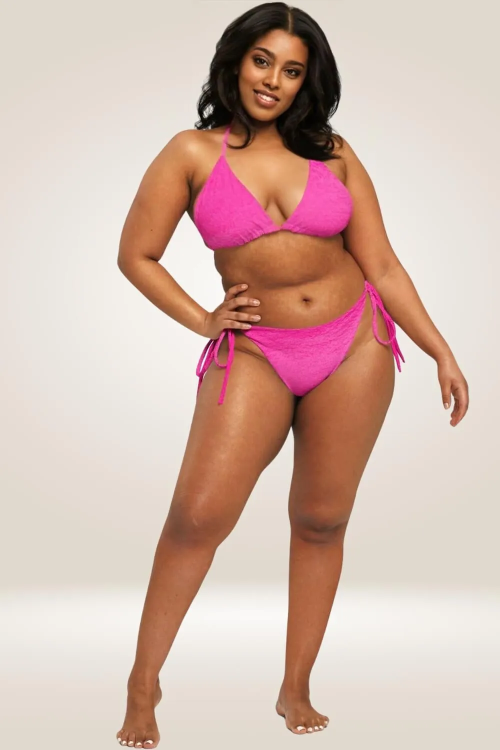 TGC Boutique Recycled Hot Pink Plus Size Bikini