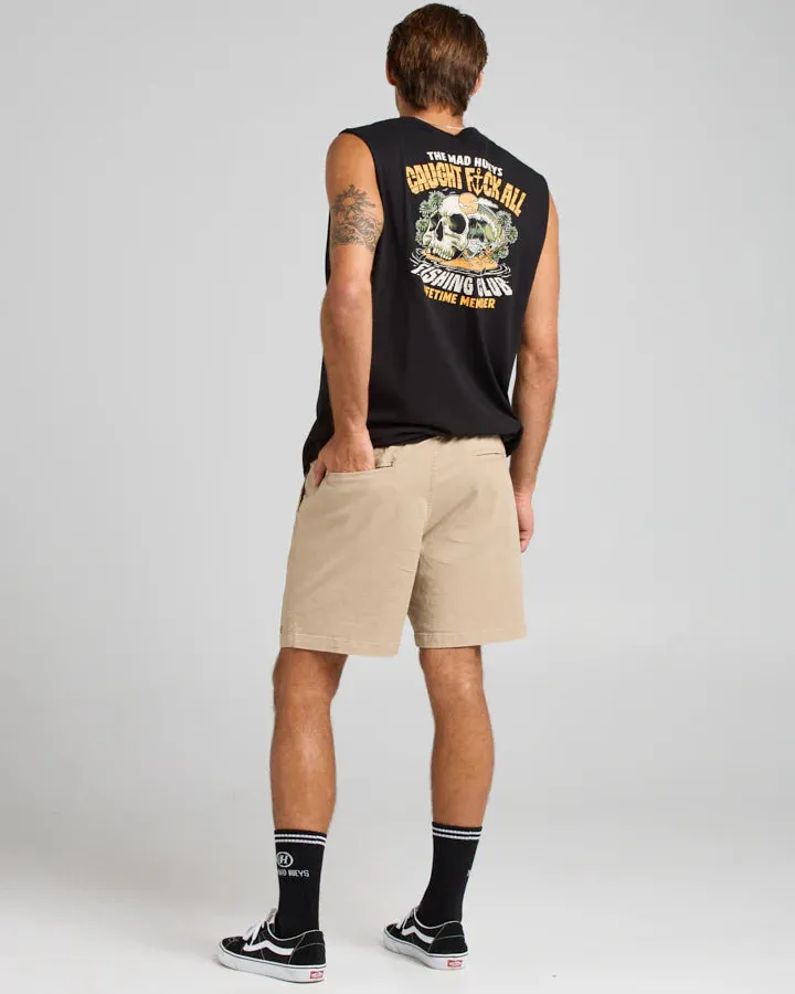 THE MAD HUEYS STRANDED 18" CHINO SHORT TAUPE