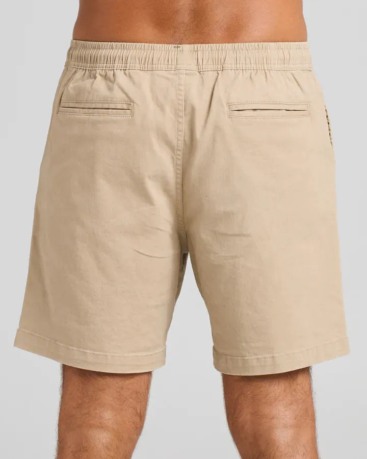 THE MAD HUEYS STRANDED 18" CHINO SHORT TAUPE