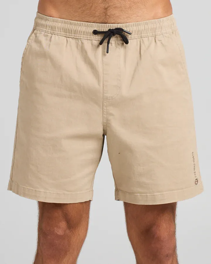 THE MAD HUEYS STRANDED 18" CHINO SHORT TAUPE