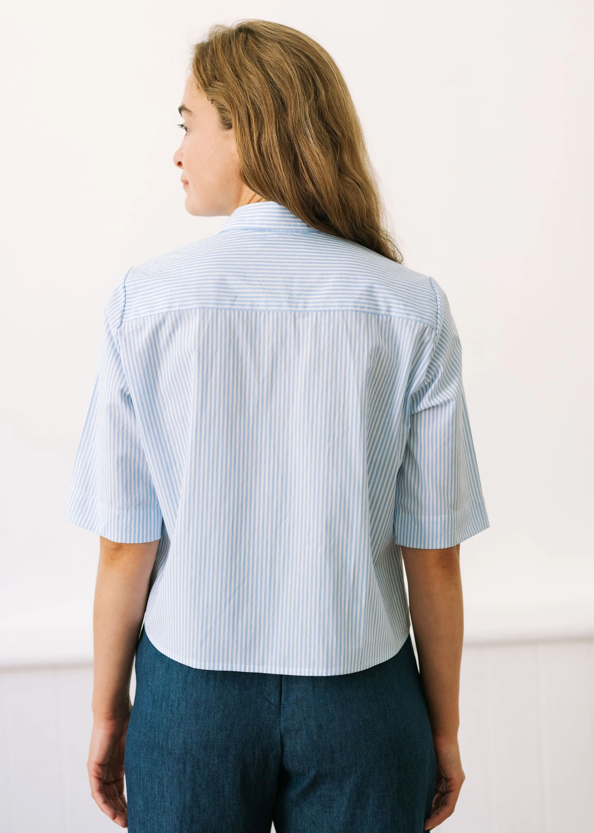 The Maven Top - Blue Stripe
