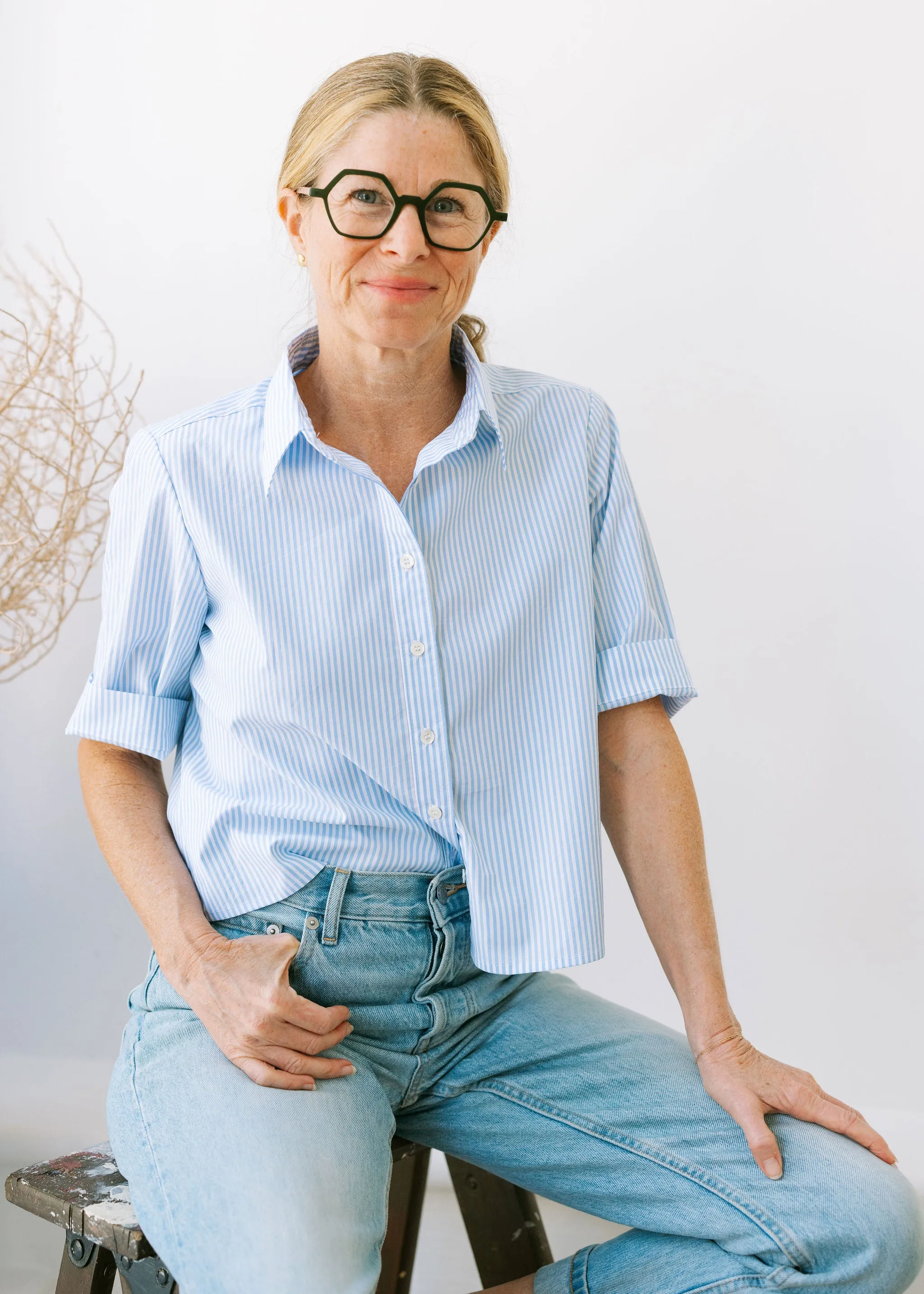 The Maven Top - Blue Stripe