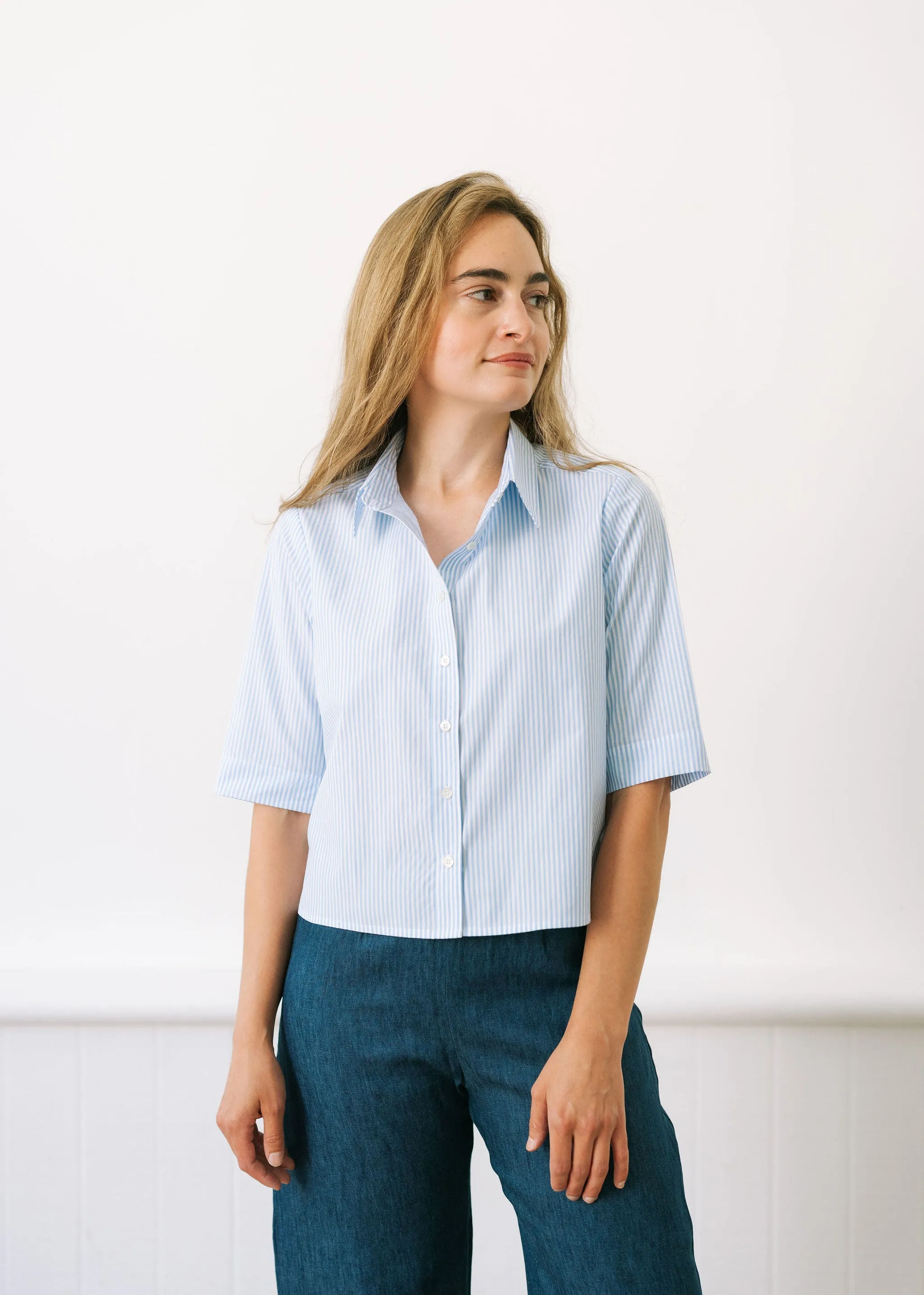 The Maven Top - Blue Stripe