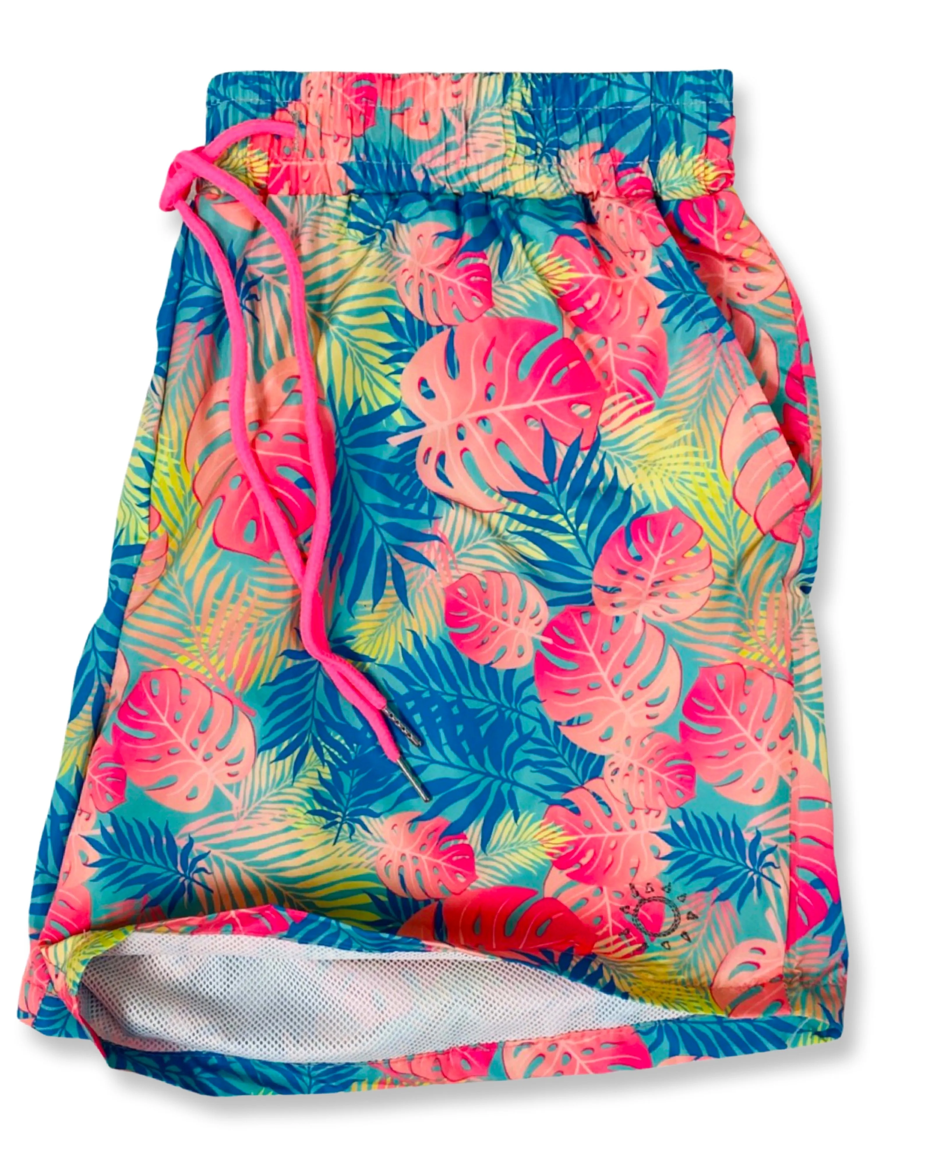 The Neon Palms Swim Trunks
