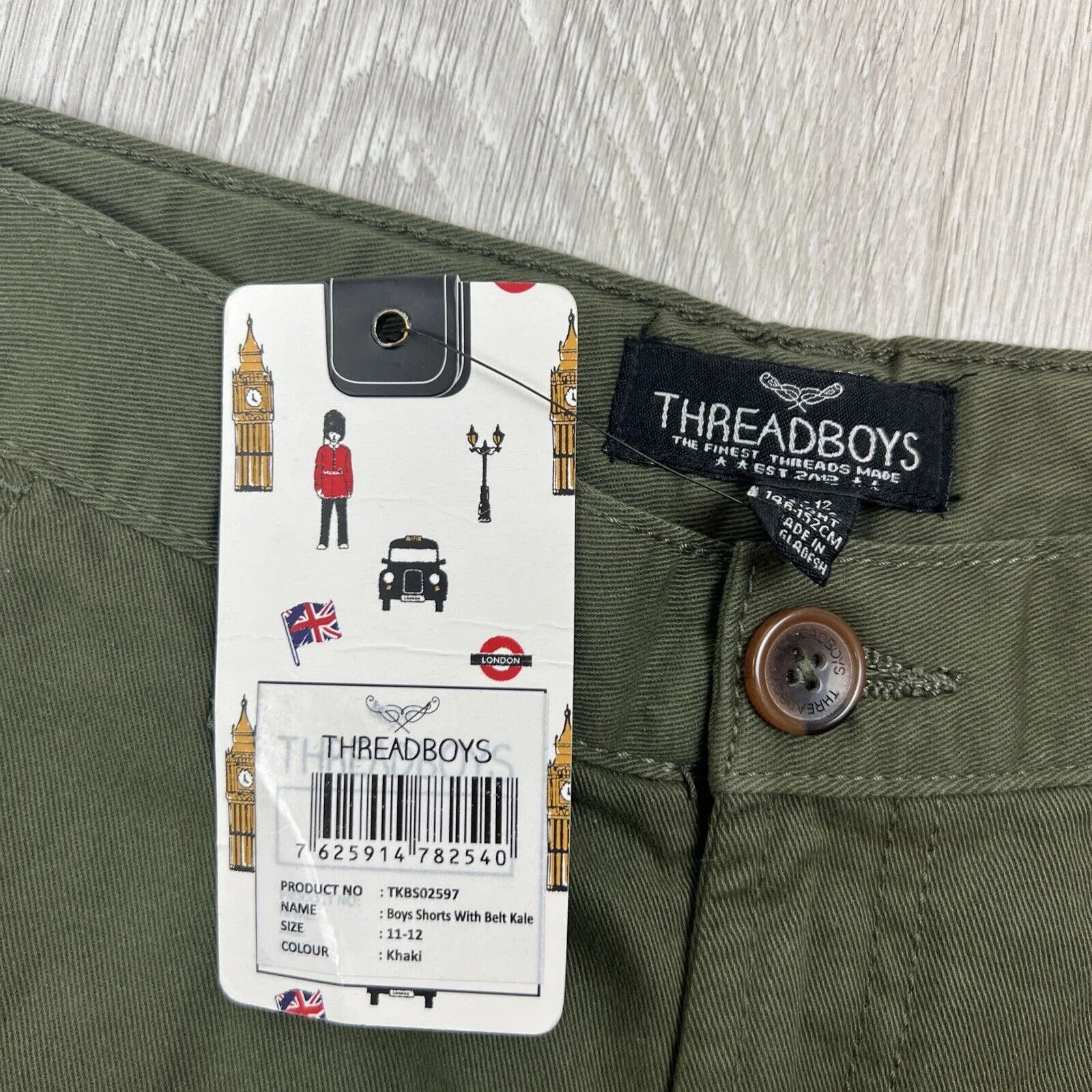 Threadboys Boys Chino Shorts Size 11-12 Years (New)