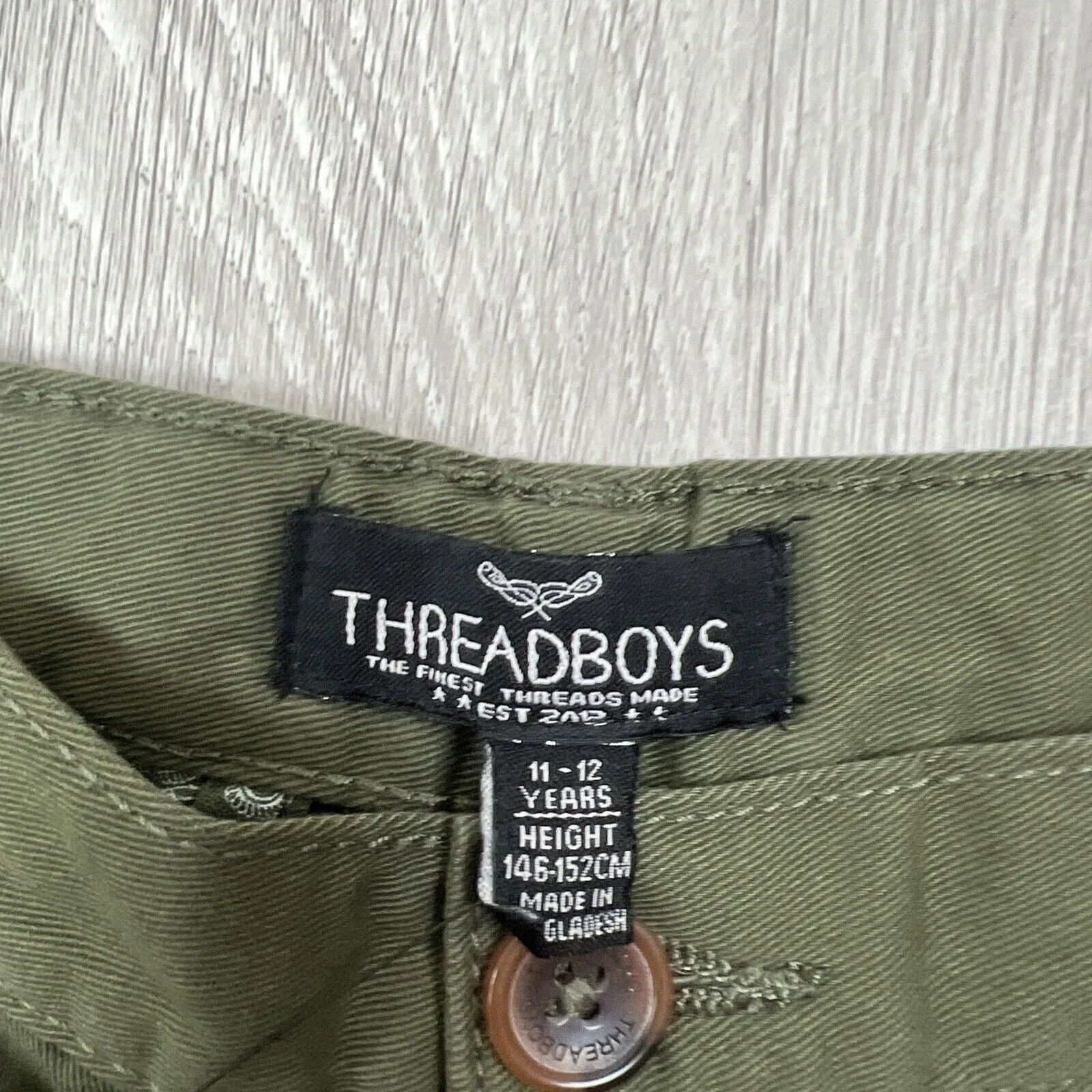 Threadboys Boys Chino Shorts Size 11-12 Years (New)
