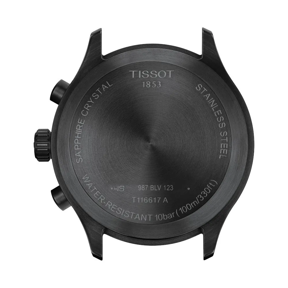 Tissot Chrono XL Vintage Mens Black Tone Black Dial Leather Strap Watch