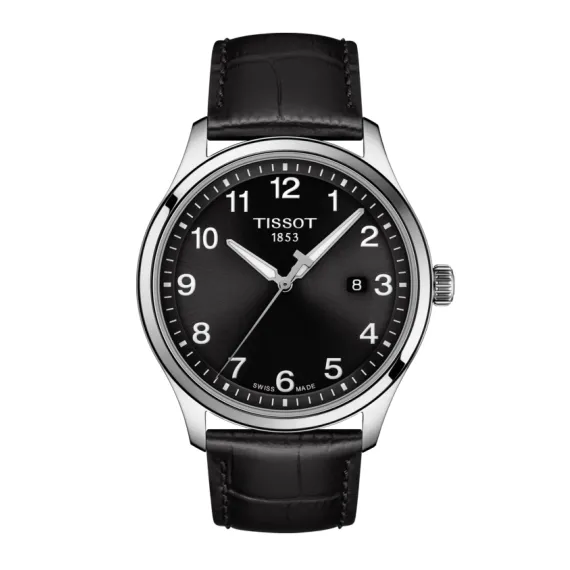 Tissot Gent XL Classic Mens Stainless Steel Black Dial Black Leather Strap Watch