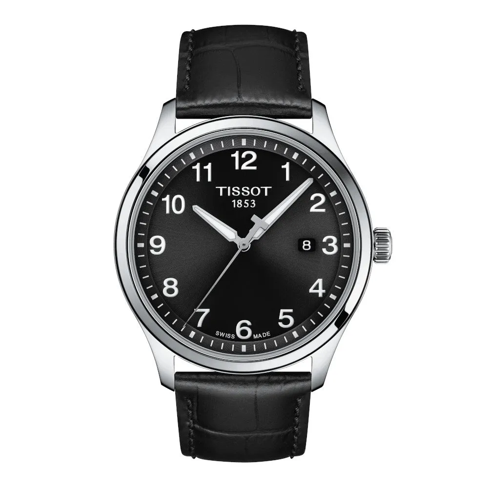 Tissot Gent XL Classic Mens Stainless Steel Black Dial Black Leather Strap Watch
