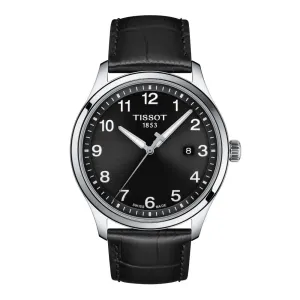 Tissot Gent XL Classic Mens Stainless Steel Black Dial Black Leather Strap Watch
