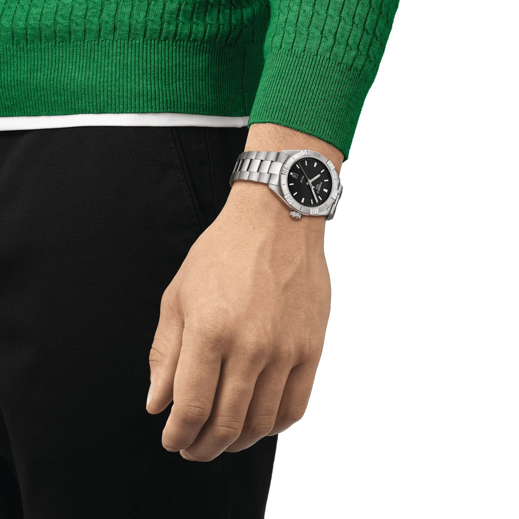 Tissot PR 100 Sport Mens Stainless Steel Black Dial Watch