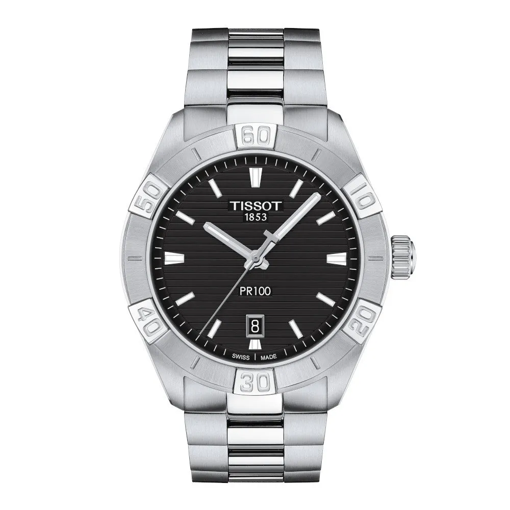 Tissot PR 100 Sport Mens Stainless Steel Black Dial Watch