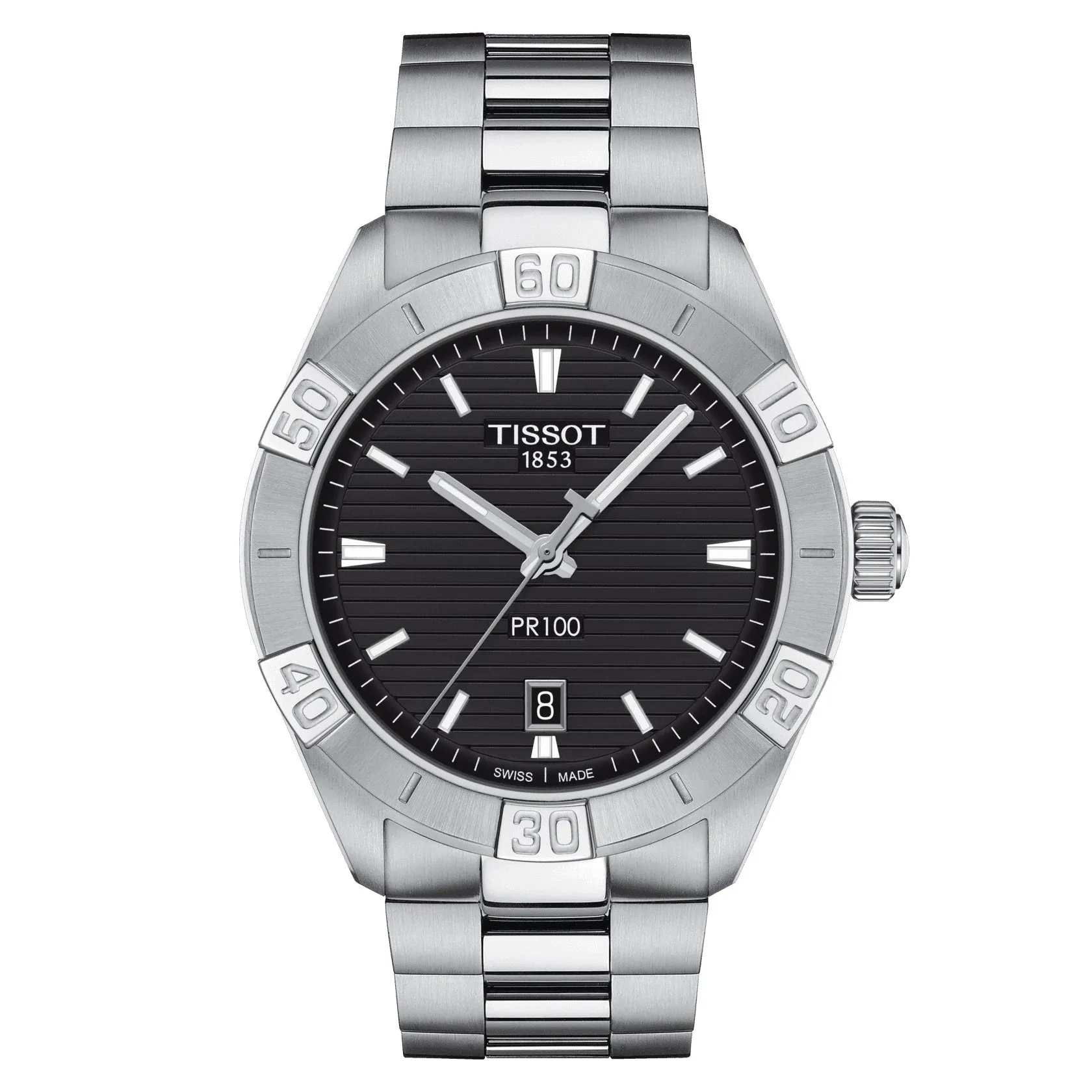 Tissot PR 100 Sport Mens Stainless Steel Black Dial Watch
