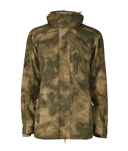 Troy Mens Wax Jacket - Khaki and Camo