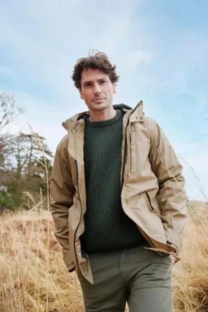 Troy Mens Wax Jacket - Khaki and Camo