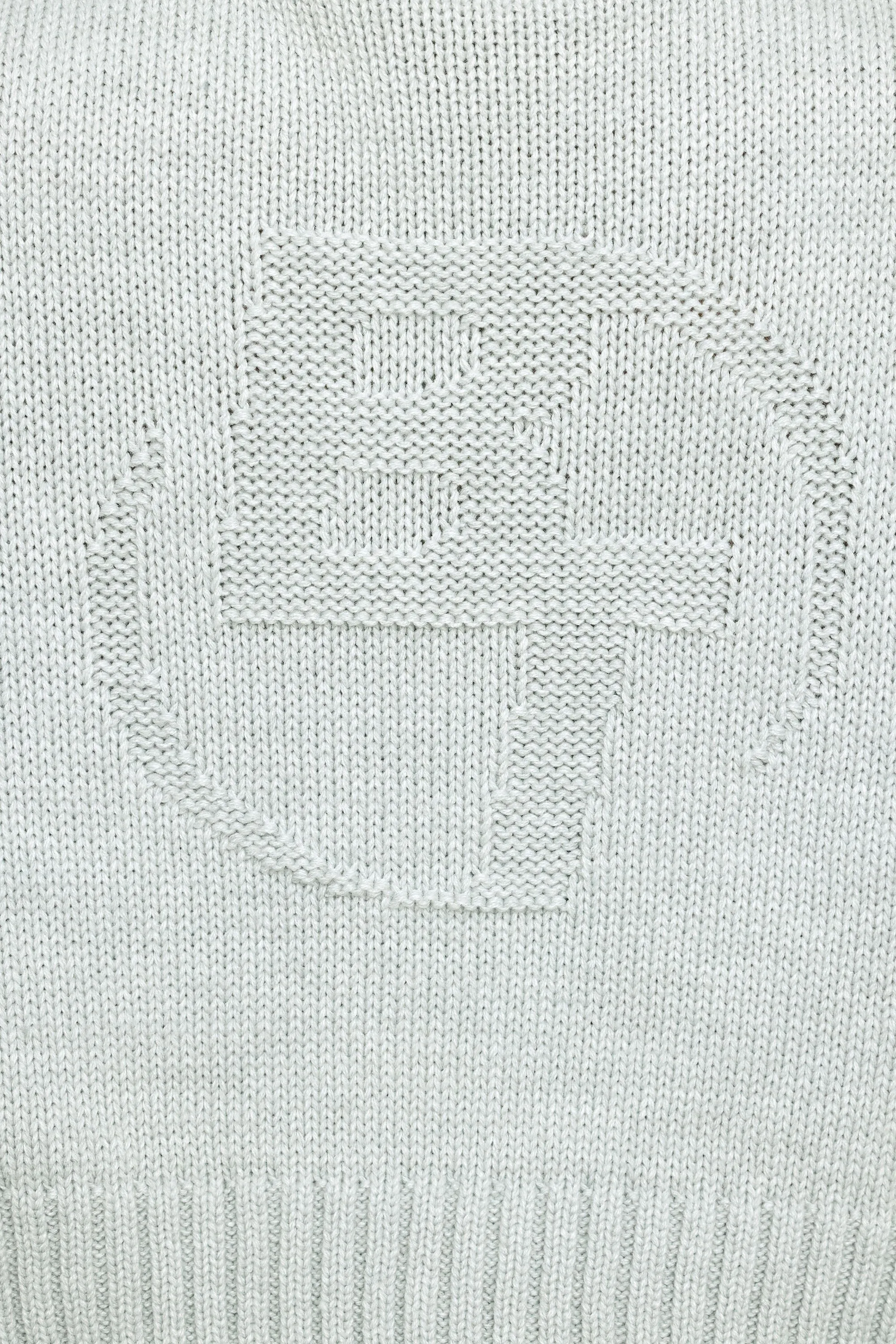 True - Cropped Zip Up Chunky Knit Hoodie in Heather Grey