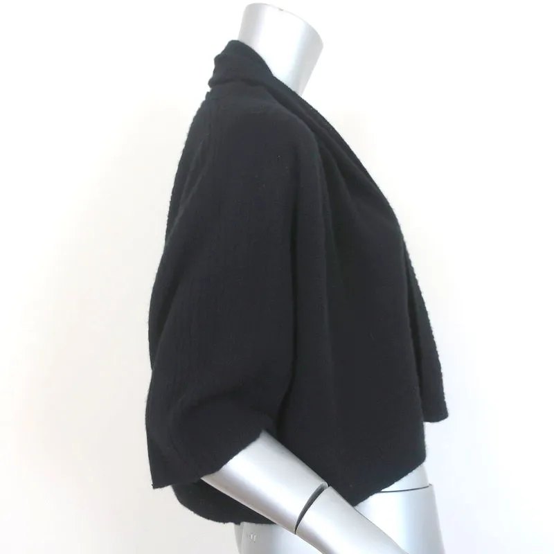 TSE Cashmere Cardigan Black Ribbed Knit Size Petite/Small Cropped Sweater