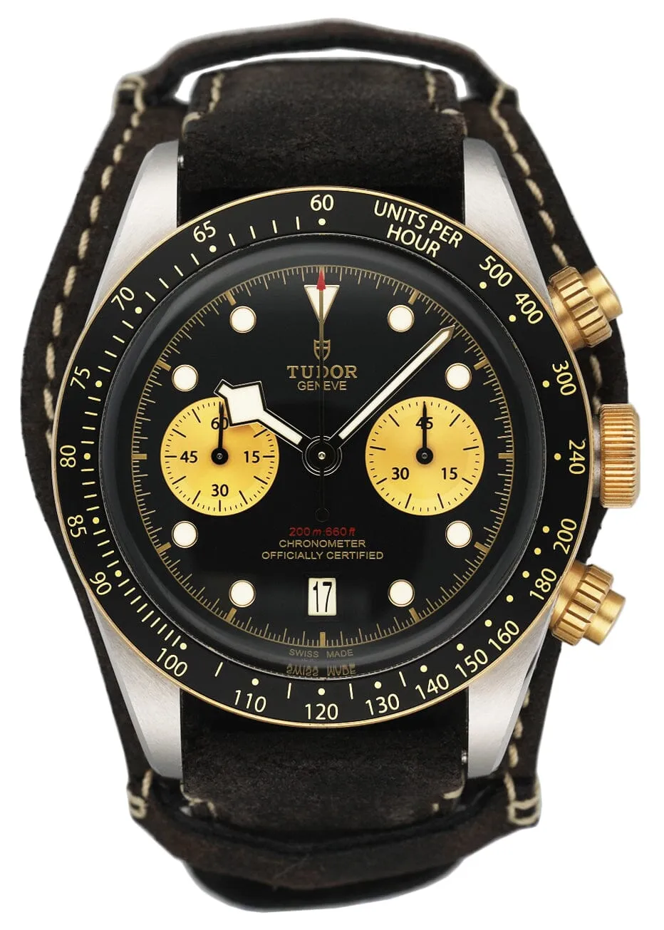 Tudor Heritage Black Bay Chronograph 79363N Mens Watch Box Papers