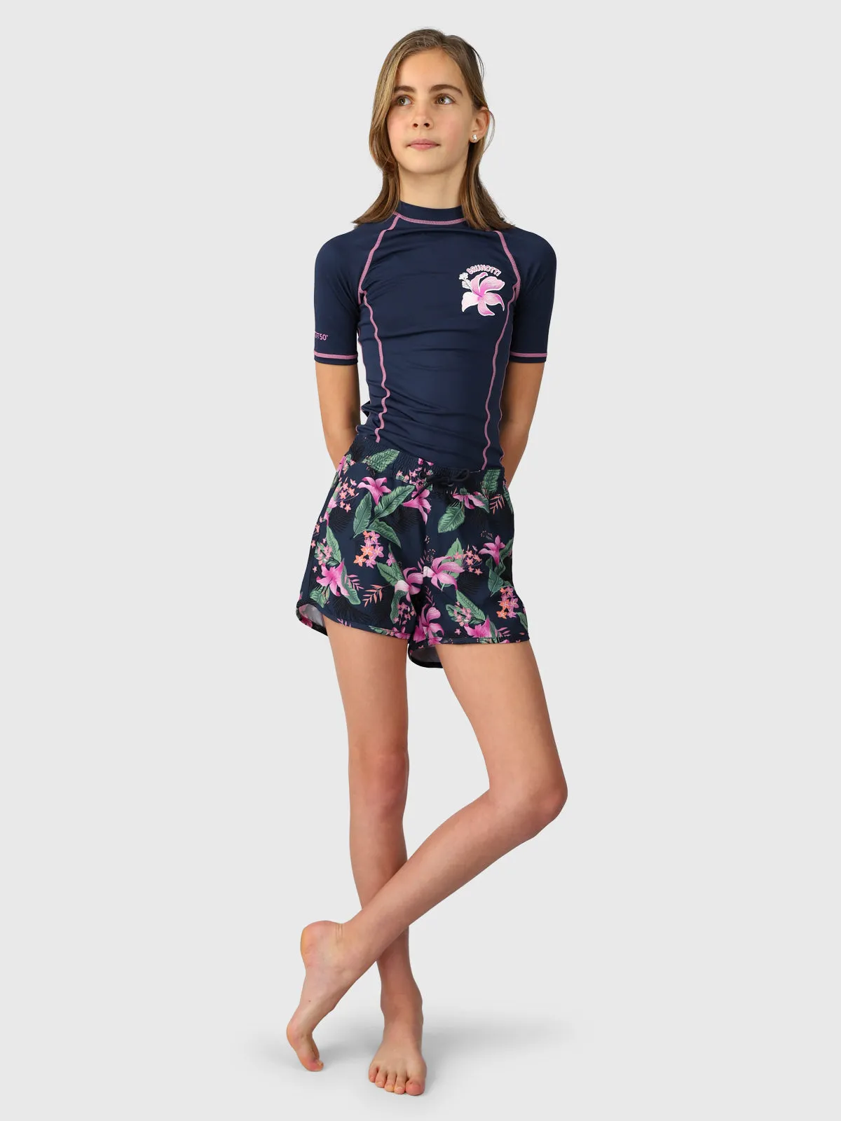 Tulya-Tropicana Girls Swim Shorts | Indigo Blue