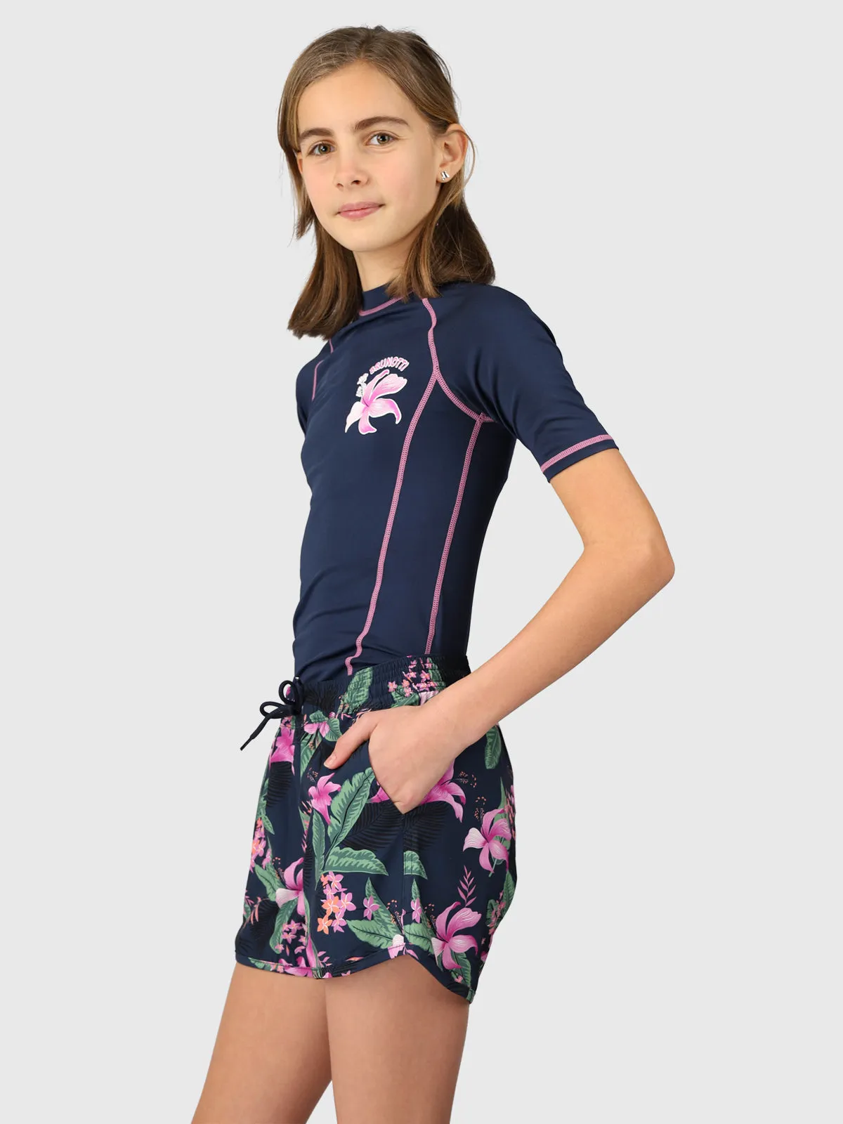 Tulya-Tropicana Girls Swim Shorts | Indigo Blue