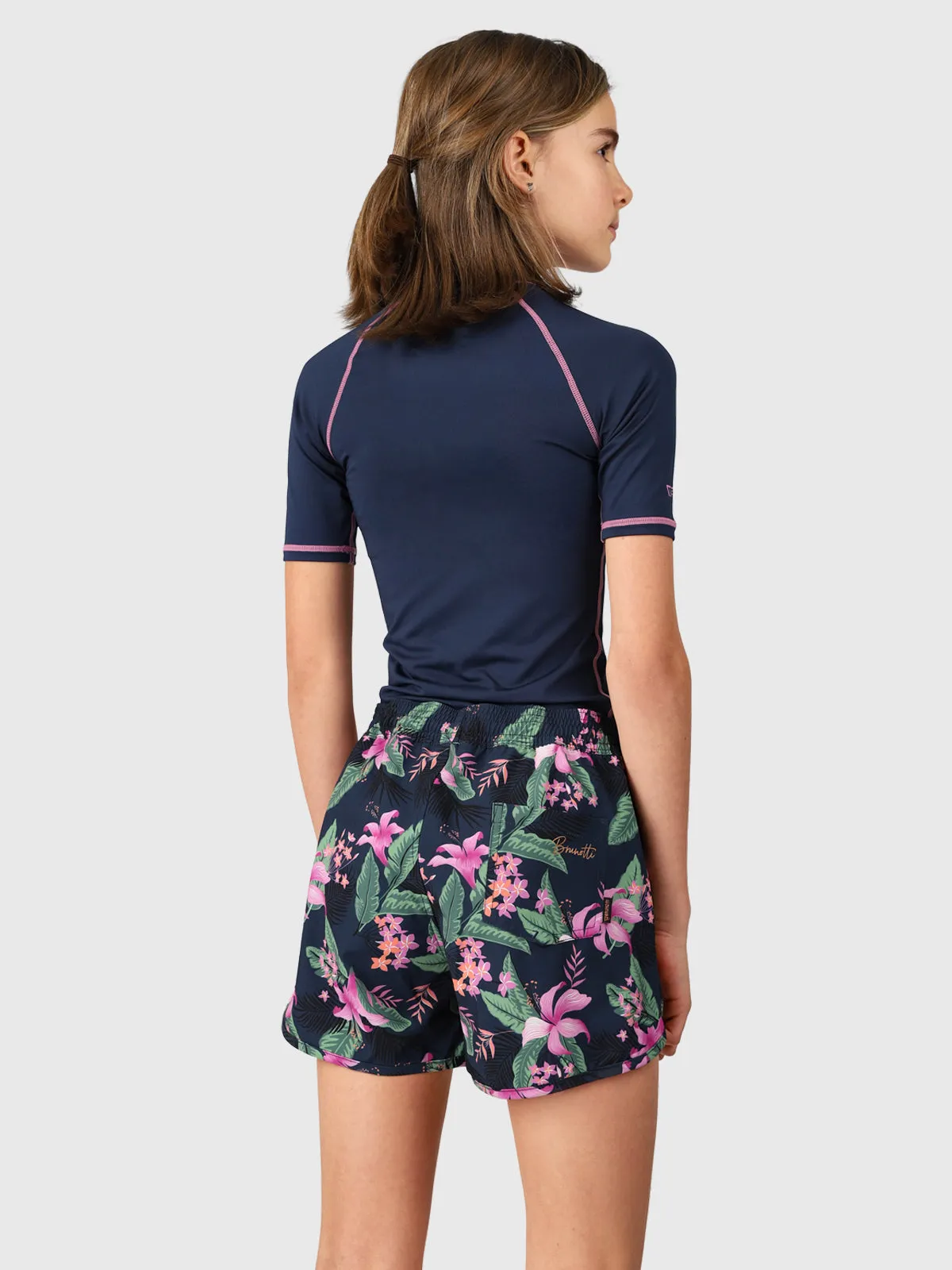 Tulya-Tropicana Girls Swim Shorts | Indigo Blue