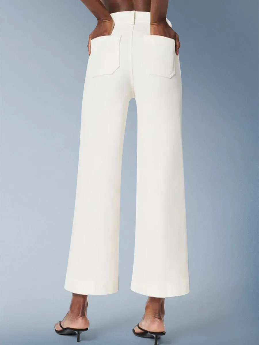 Tummy Control Cropped Wide-Leg Jeans