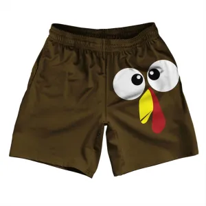 Turkey Trot Crazy Eyes Athletic Running Fitness Exercise Shorts 7" Inseam Shorts Made In USA