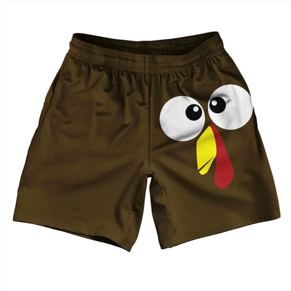 Turkey Trot Crazy Eyes Athletic Running Fitness Exercise Shorts 7" Inseam Shorts Made In USA