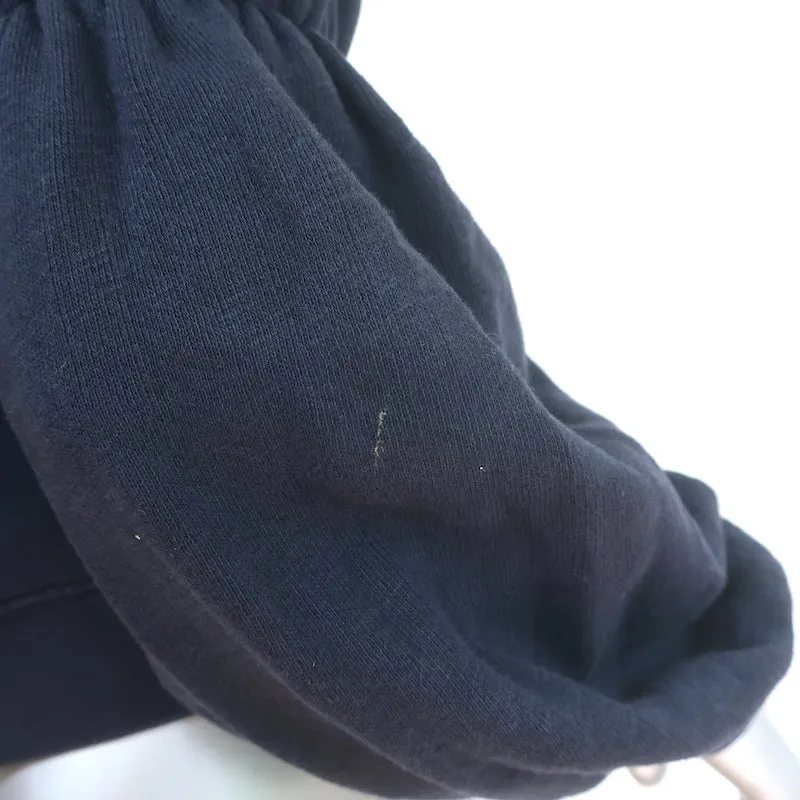 Ulla Johnson Tassel Hoodie Sacha Navy Cotton Size Petite Cropped Sweatshirt