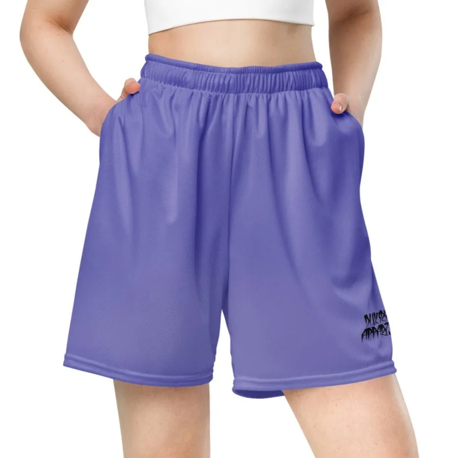 Unisex Athletic Purple Mesh Shorts