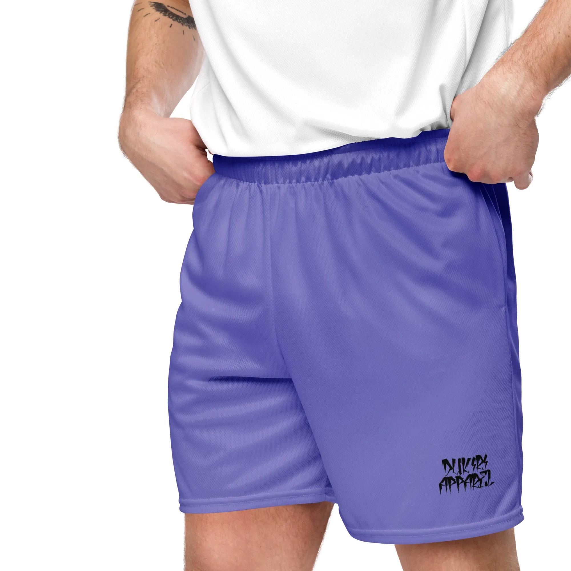 Unisex Athletic Purple Mesh Shorts