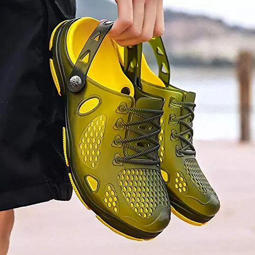 Unisex Non Slip Breathable Sport Slides（Yellow）