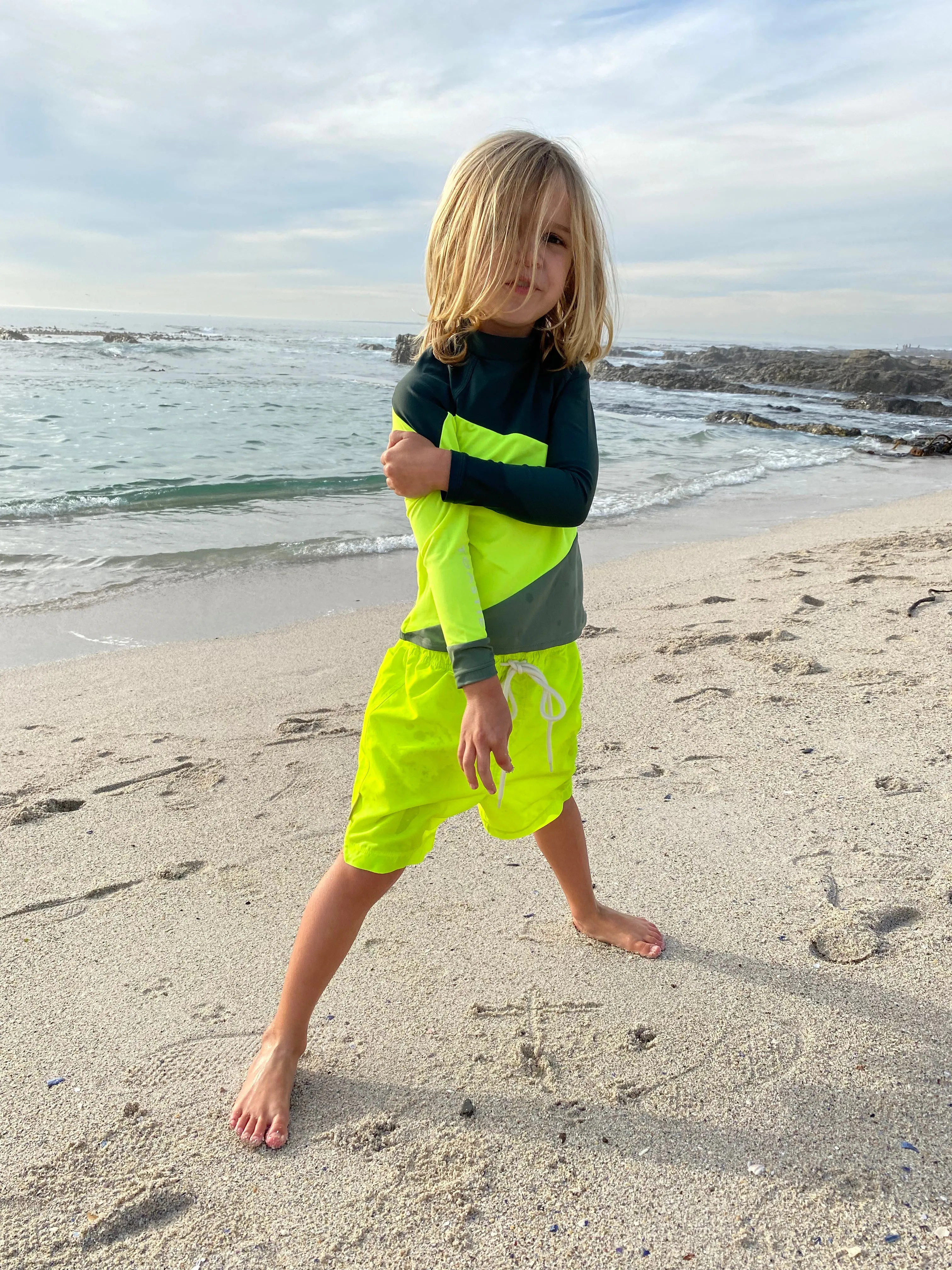UV Swim Shorts | Fluro Lime