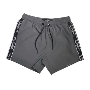 Validate Tape Detail Stretch Swim Short Charcoal