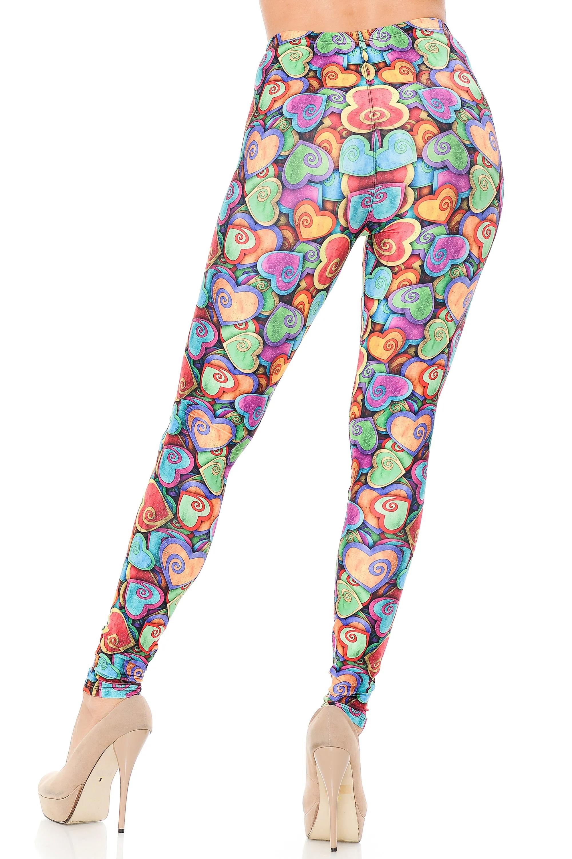 Venetian Hearts Curvy Plus Size Valentine's Day Leggings