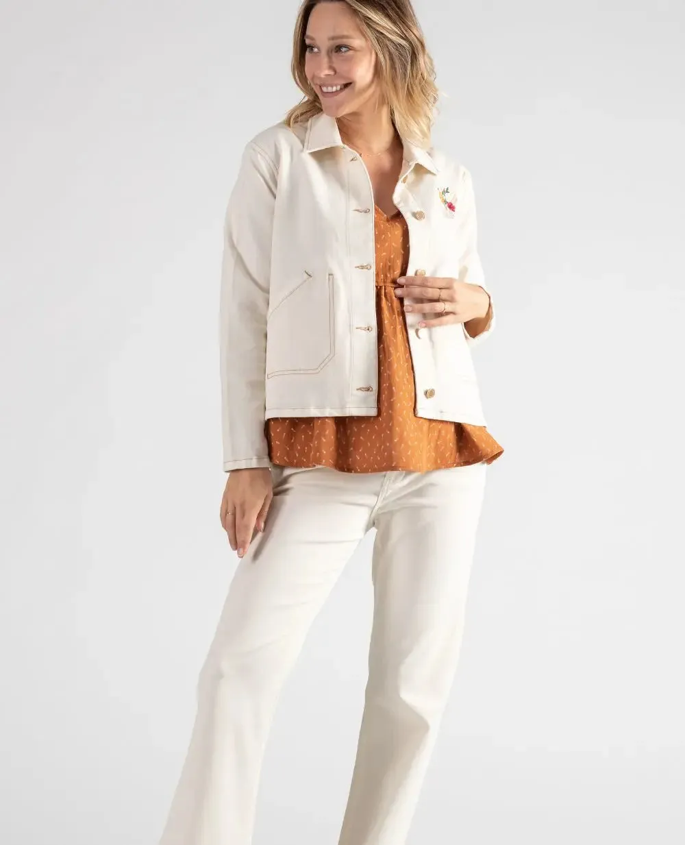 Veste Jean de maternité Romy beige
