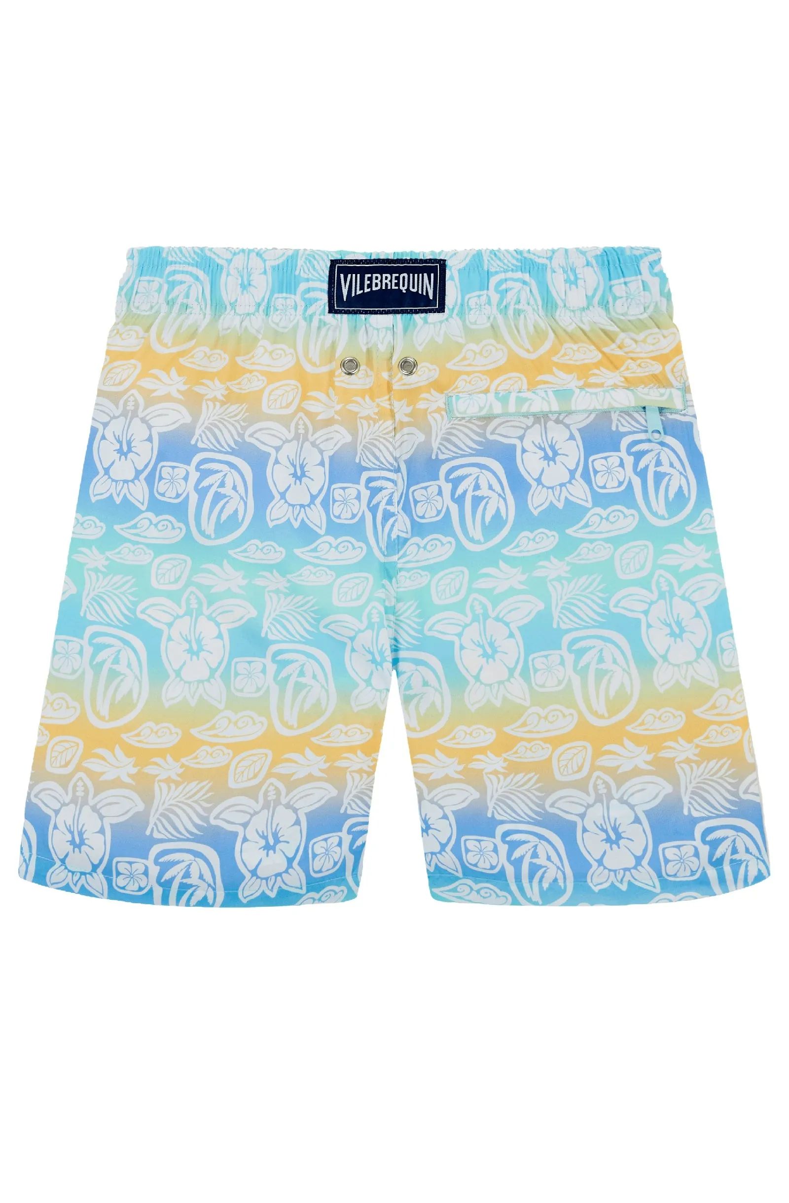VILEBREQUIN Boys Swim Shorts Ultra-Light and Packable Tahiti Turtles