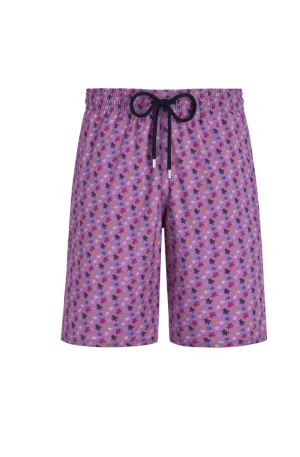 VILEBREQUIN Men Long Stretch Swim Shorts Micro Ronde Des Tortues Rainbow