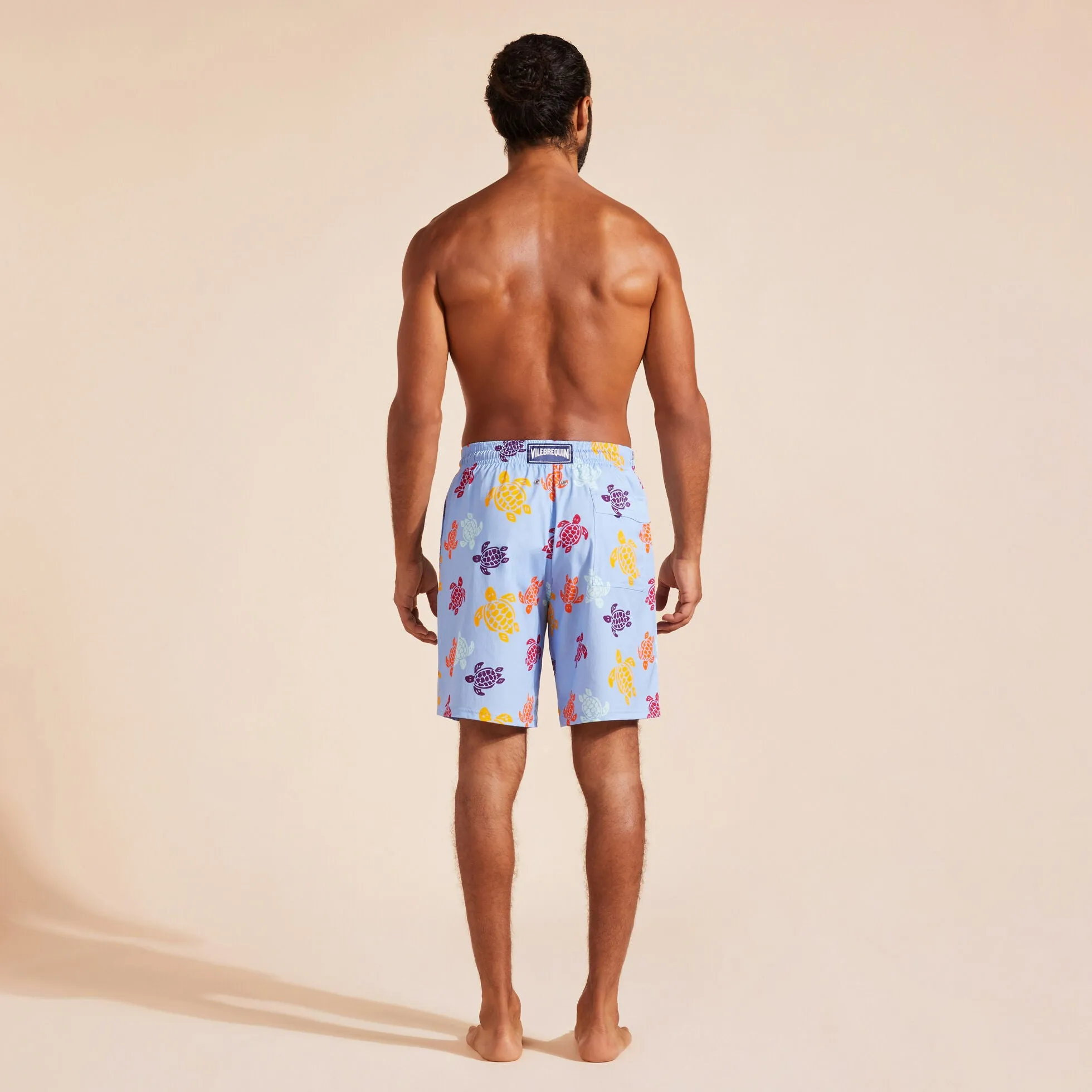 VILEBREQUIN Men Long Stretch Swim Shorts Tortues Multicolor