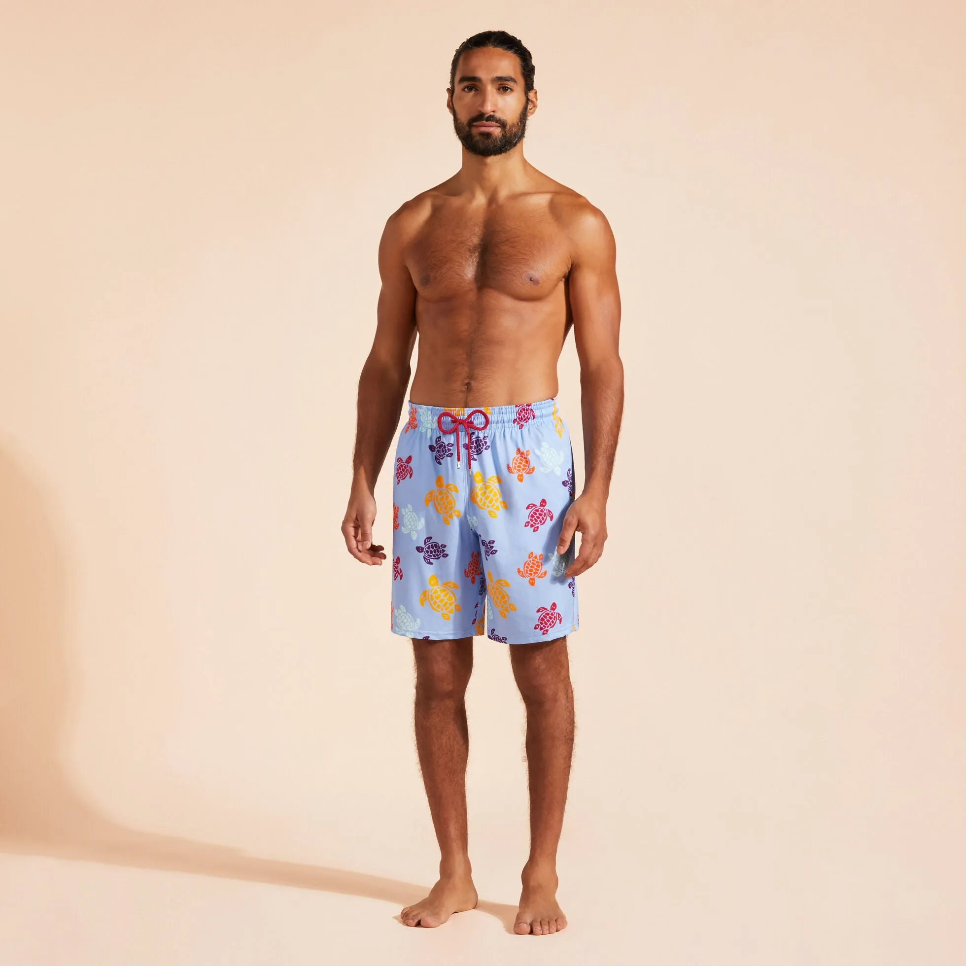 VILEBREQUIN Men Long Stretch Swim Shorts Tortues Multicolor