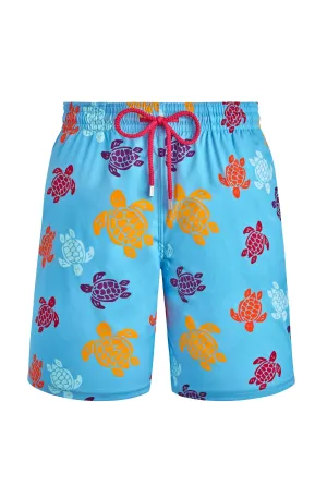VILEBREQUIN Men Long Stretch Swim Shorts Tortues Multicolor