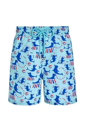 VILEBREQUIN Men Long Swim Shorts Circus Seals