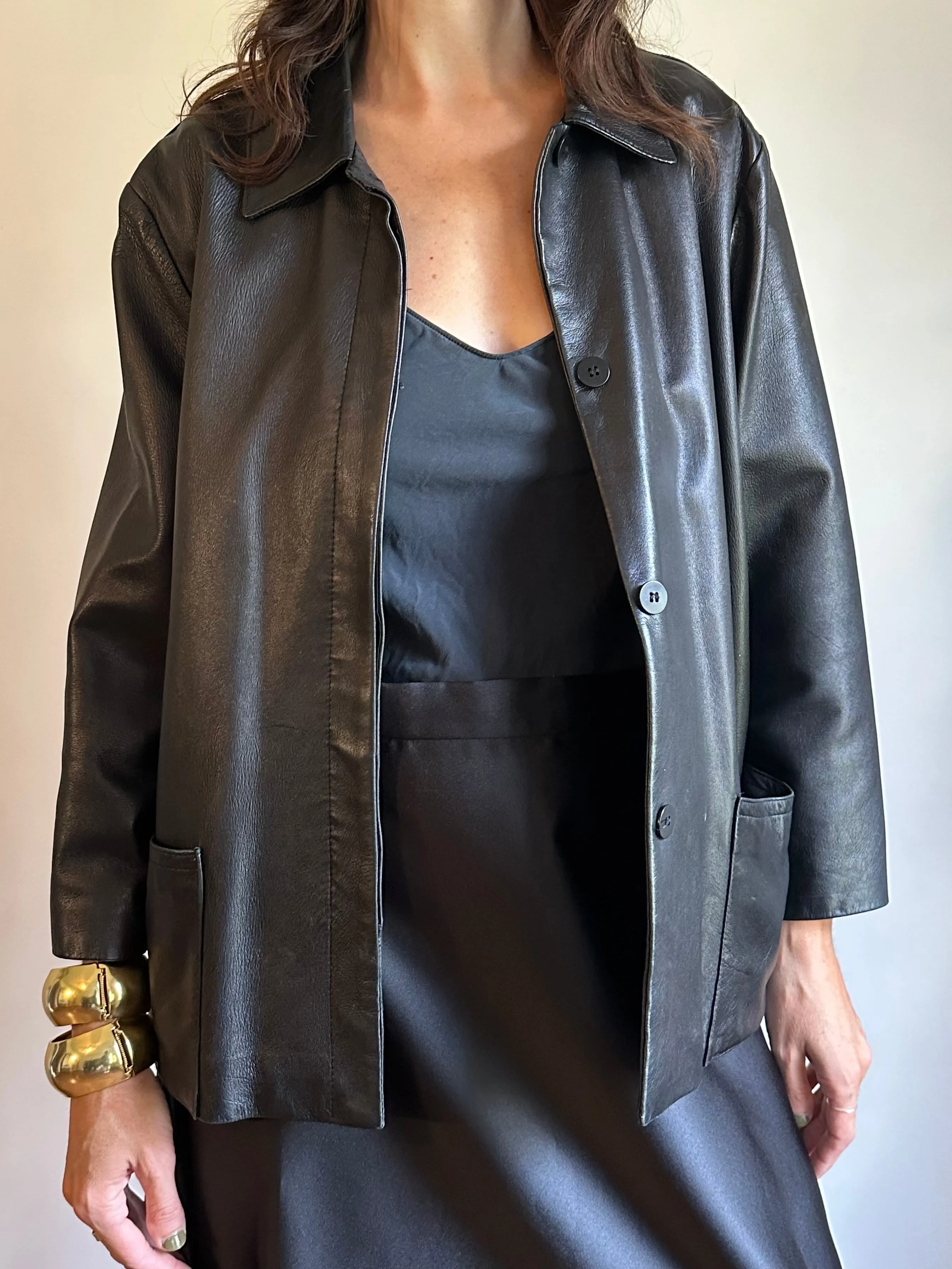 Vintage Boxy Leather Brooks Brothers Jacket