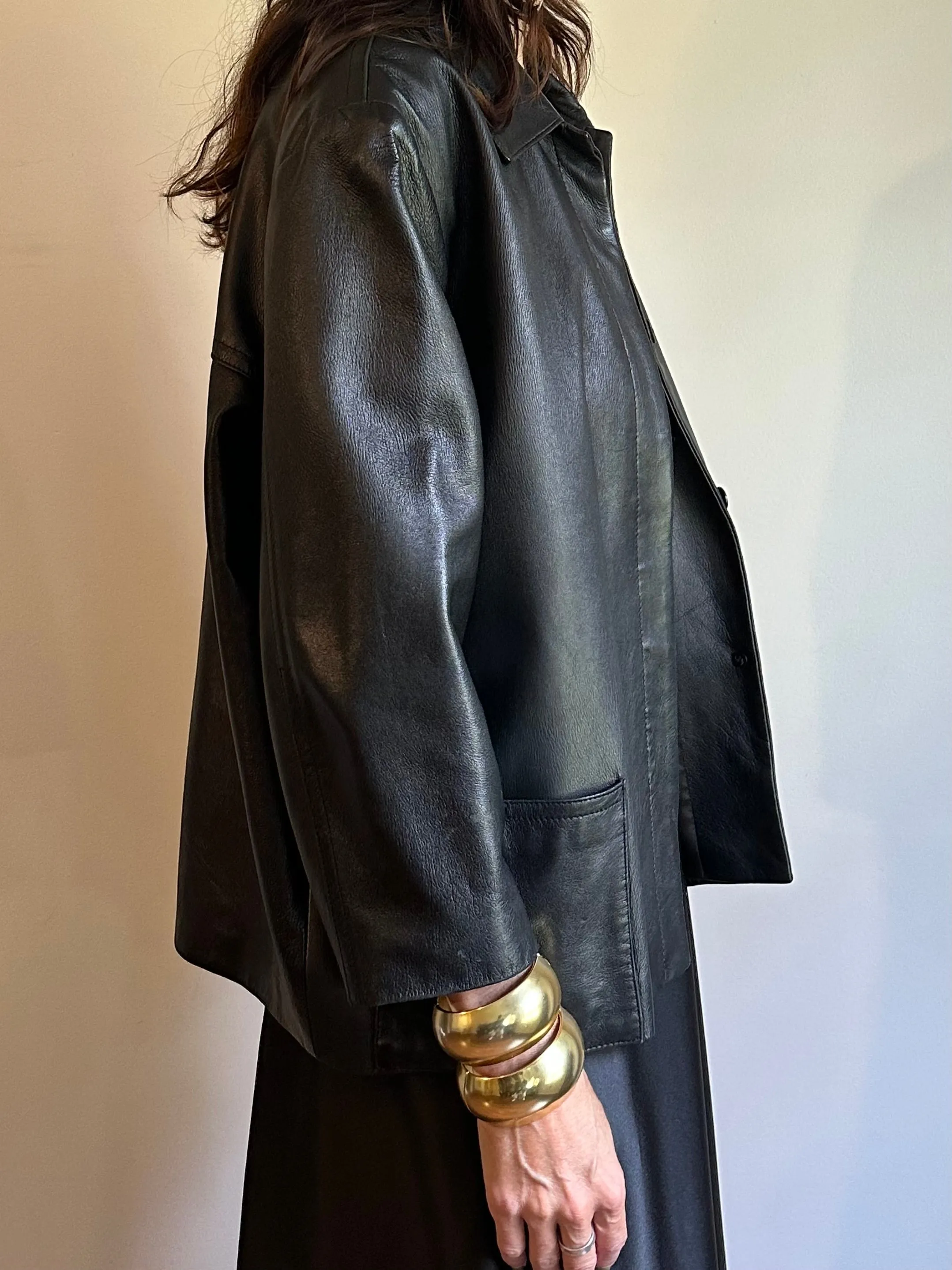 Vintage Boxy Leather Brooks Brothers Jacket