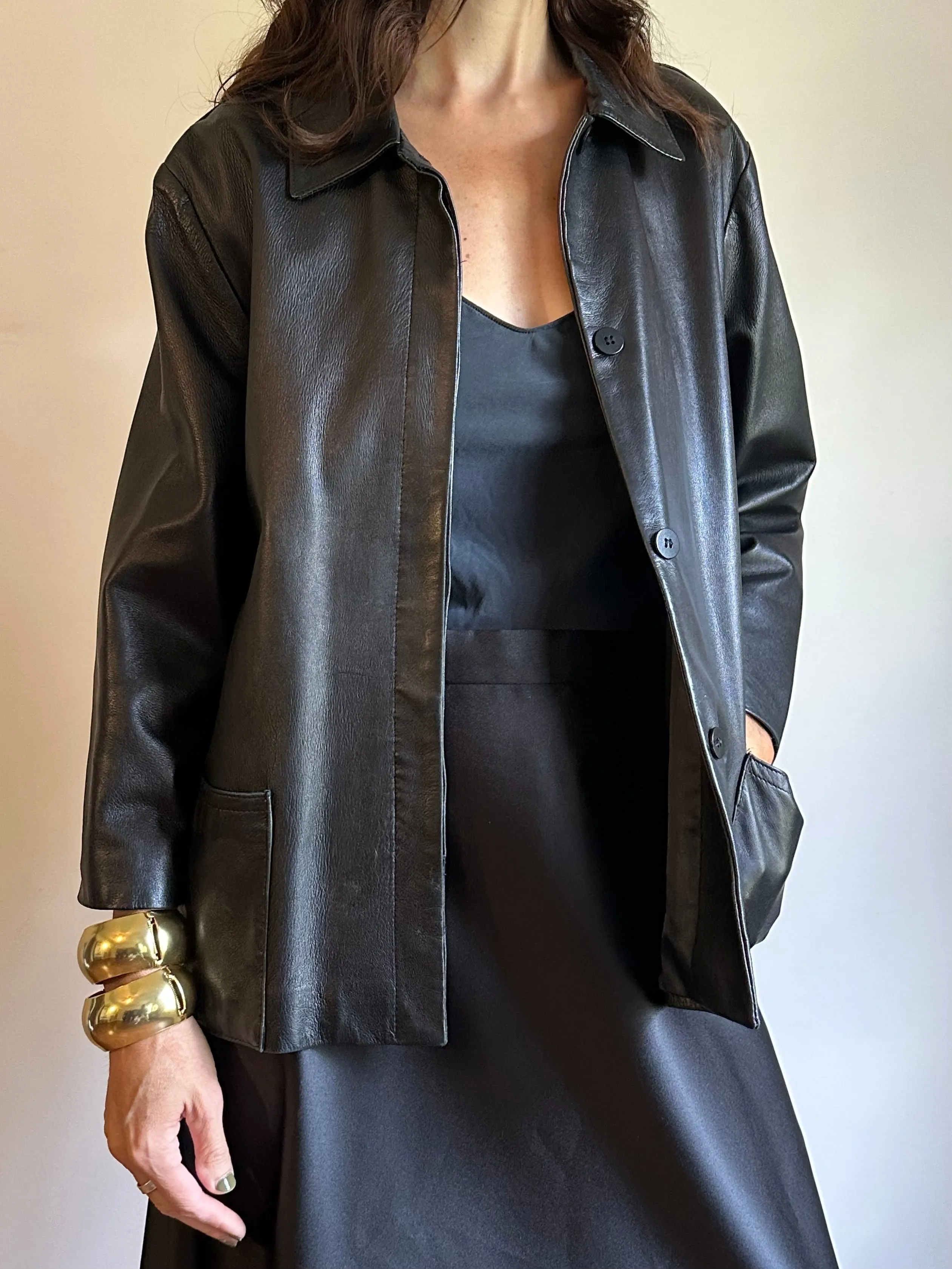 Vintage Boxy Leather Brooks Brothers Jacket