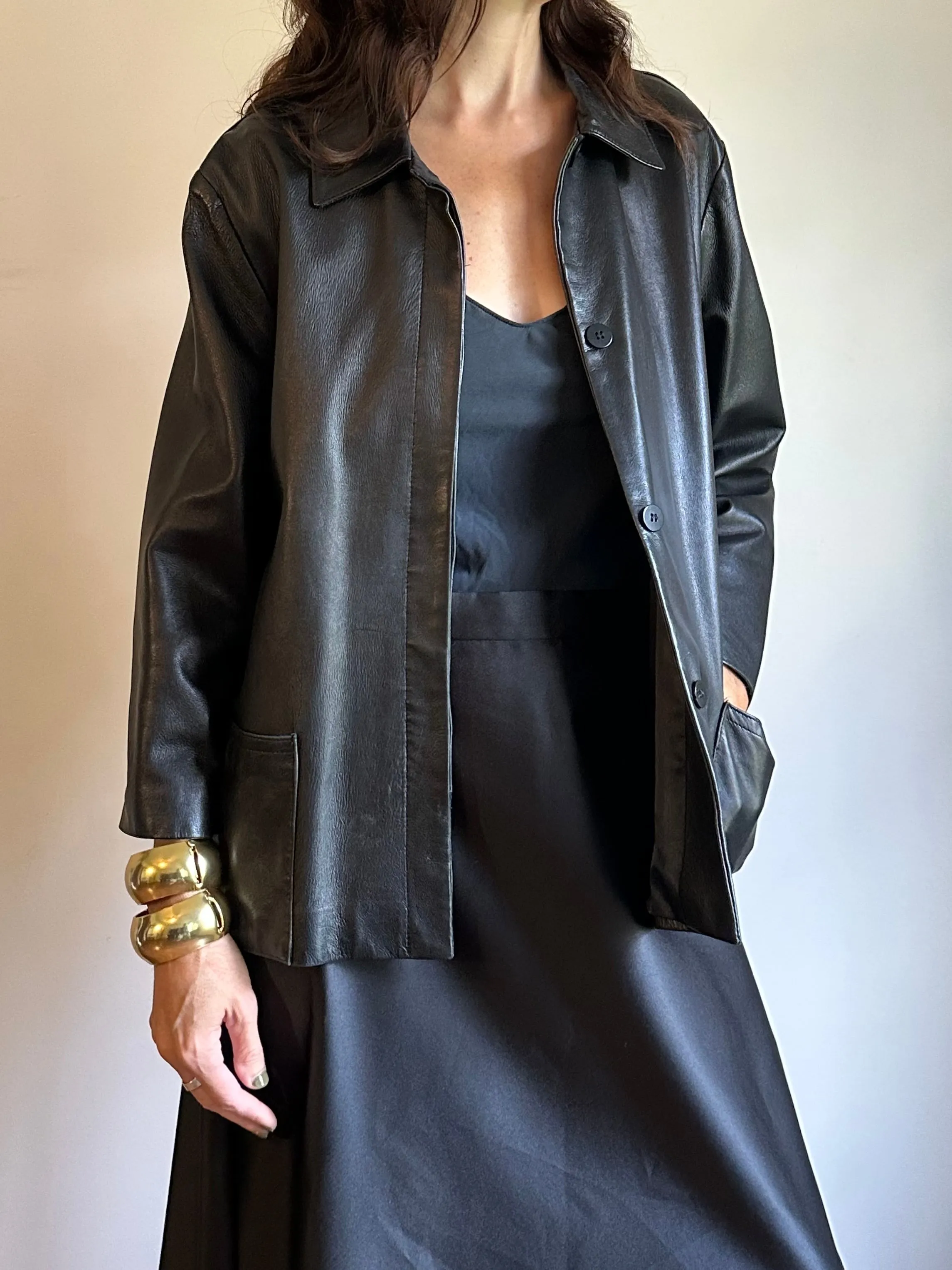 Vintage Boxy Leather Brooks Brothers Jacket