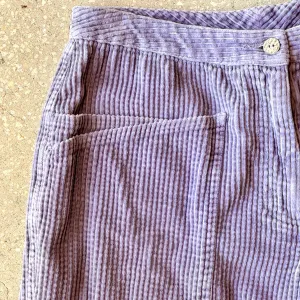 Vintage Lavender 100% Cotton Corduroy Cropped Trousers - Size 8P - Dunes Apparel